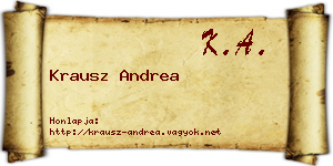 Krausz Andrea névjegykártya